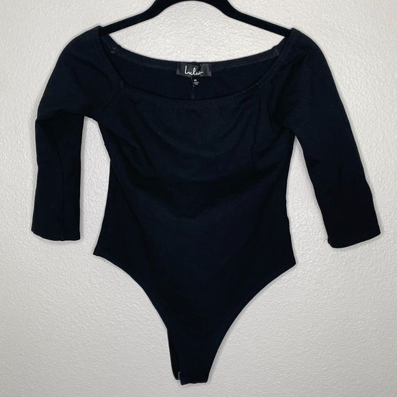 Lulus Like A Bird Black Off the Shoulder Bodysuit M - Picture 2 of 6